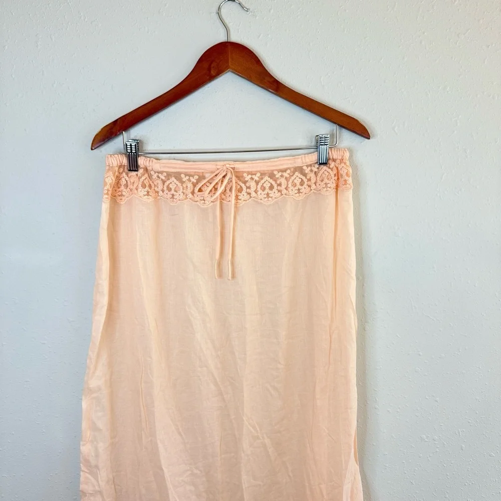 Free People Intimately Embroidery Peach Maxi Skirt Size Small NWT - Picture 4 of 9